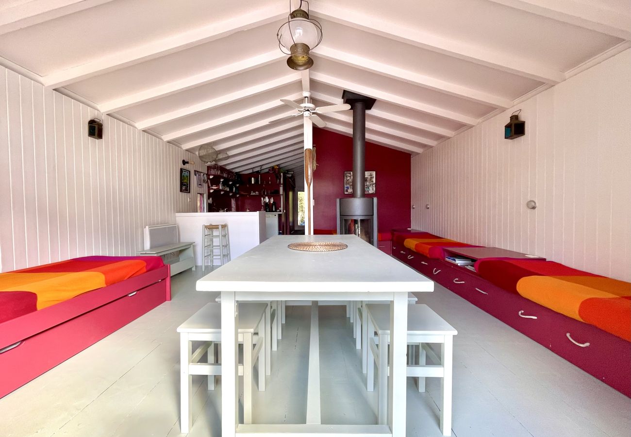 Blockhütte in Lacanau - Charmante Hütte auf Stelzen am Lacanau-See